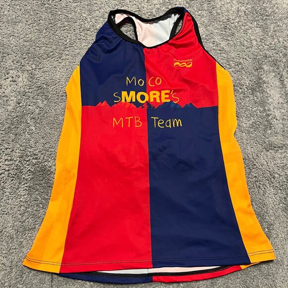 Podiumwear Tank Top Shirt Womens Large Racer back Cycling S’more’s Pocket - Picture 1 of 5